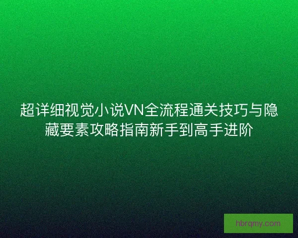 超详细视觉小说VN全流程通关技巧与隐藏要素攻略指南新手到高手进阶
